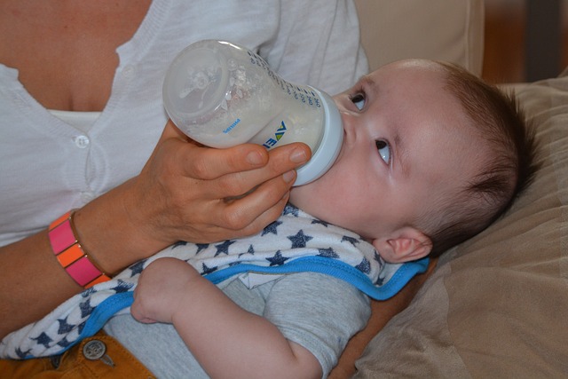 Bottle feeding baby