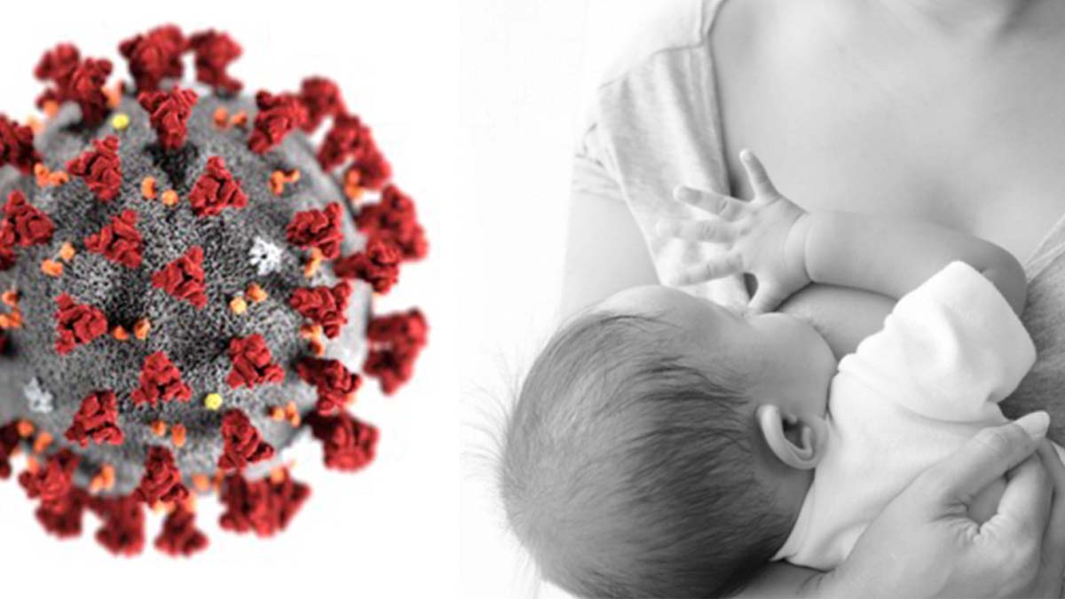 Virus Icon and Baby breastfeeding