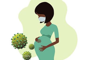 Pregnant woman and Virus Representation